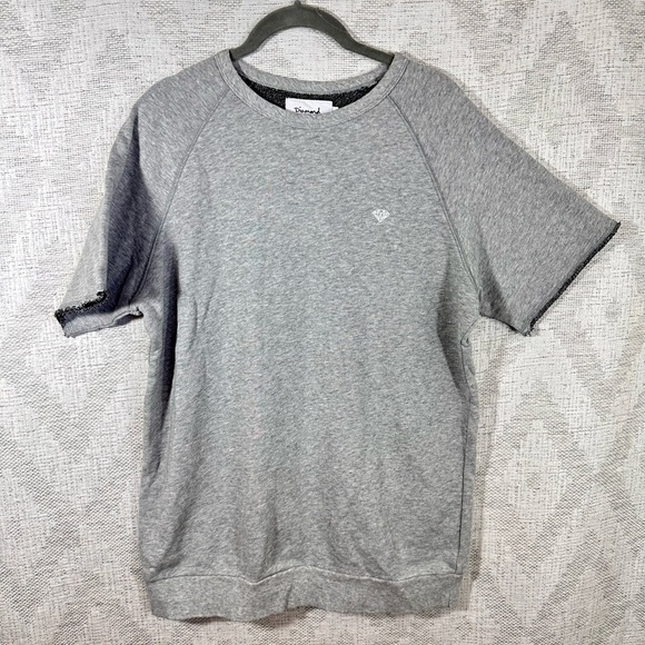 Men's Diamond Supply crewneck knit grey t-shirt size L - Picture 1 of 6